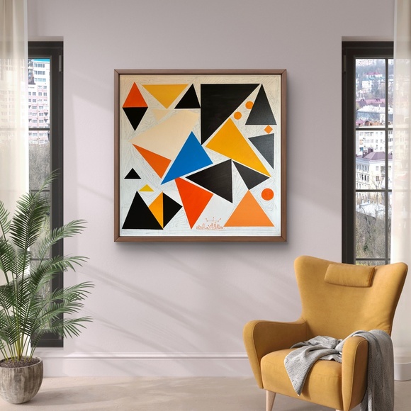 36” x 36” original acrylic painting signed by artist - Picture 2 of 4